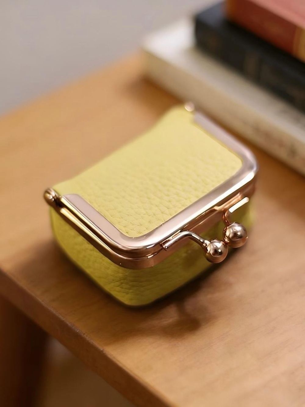 Classic Kiss-Lock Mini Leather Coin Purse - Multiple colors.